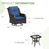 Vicllax Patio Wicker Oasis Lounge Set, Cushioned Sofa Swivel Chairs and Ottomans