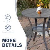 Vicllax 3-Piece Patio Bistro Set, Outdoor Stackable Sling Chairs and Metal Round Table