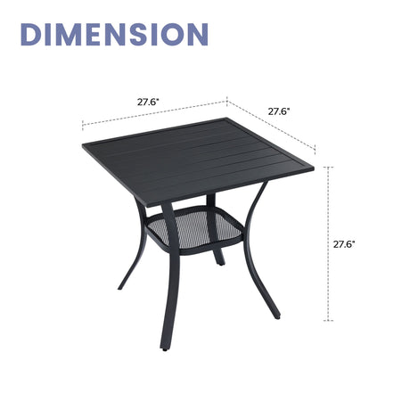 Vicllax Mesa cuadrada pequeña para exteriores, mesa de bistró para patio 