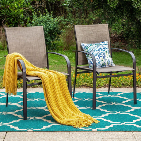 Vicllax Outdoor Textilene Stackable Sling Dining Chair, Set of 2/4/6