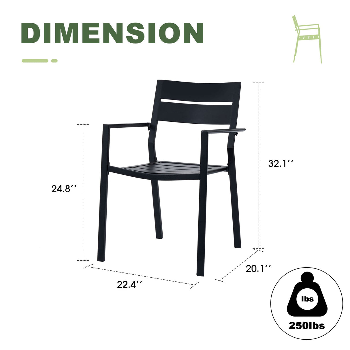 Vicllax 7 Pieces Outdoor Dining Set with 50" Round Metal Table and Armrest Chairs