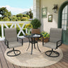 Vicllax 3-Piece Patio Bistro Set, Outdoor Swivel Chairs and Metal Round Table