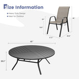 Vicllax 11 PCS Patio Dining Table Set, 63" Round Metal Table and Horizon Stackable Chair