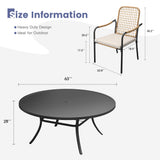 Vicllax 11-Piece Outdoor Dining Set, 63” Round Metal Table and Solana Stackable Chair