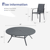 Vicllax Mesa redonda para patio de 42" con estante de almacenamiento y orificio para sombrilla ajustable 