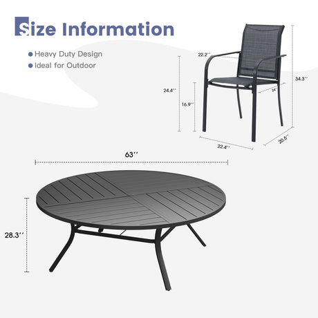 Vicllax Mesa redonda para patio de 42" con estante de almacenamiento y orificio para sombrilla ajustable 