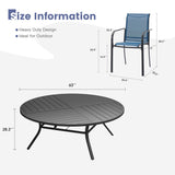 Vicllax Mesa redonda para patio de 42" con estante de almacenamiento y orificio para sombrilla ajustable 