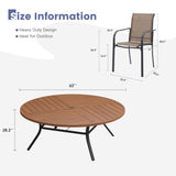 Vicllax Mesa redonda para patio de 42" con estante de almacenamiento y orificio para sombrilla ajustable 