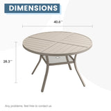 Vicllax Round Patio Dining Table for 4/6/8, Outdoor Large Metal Table