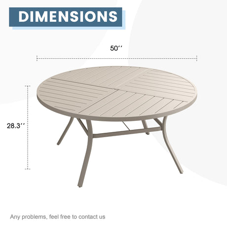 Vicllax Mesa redonda para patio de 42" con estante de almacenamiento y orificio para sombrilla ajustable 