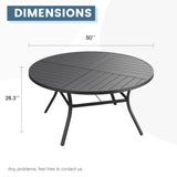 Vicllax Round Patio Dining Table for 4/6/8, Outdoor Large Metal Table