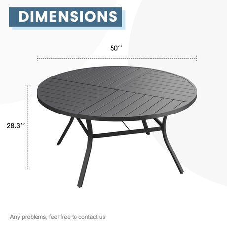 Vicllax Mesa redonda para patio de 42" con estante de almacenamiento y orificio para sombrilla ajustable 