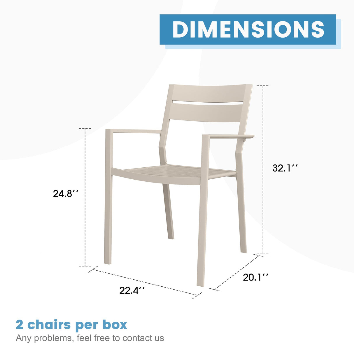 Vicllax Outdoor Patio Dining Chairs Stackable Metal Chairs
