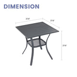 Vicllax Mesa cuadrada pequeña para exteriores, mesa de bistró para patio 