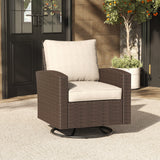 Vicllax Wicker Outdoor Conversation Sofa, Love Seat Glider, Chairs and Ottomans