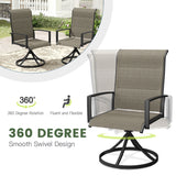 VICLLAX 5-pcs Outdoor Dining Set, 41” Round Metal Table with Umbrella Hole & 4 Swivel Textilene Chairs