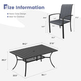 Vicllax 7 Pieces Outdoor Dining Set, Patio Rectangular Metal Table and Skyline Stackable Chair