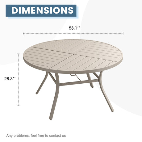 Vicllax Mesa redonda para patio de 42" con estante de almacenamiento y orificio para sombrilla ajustable 