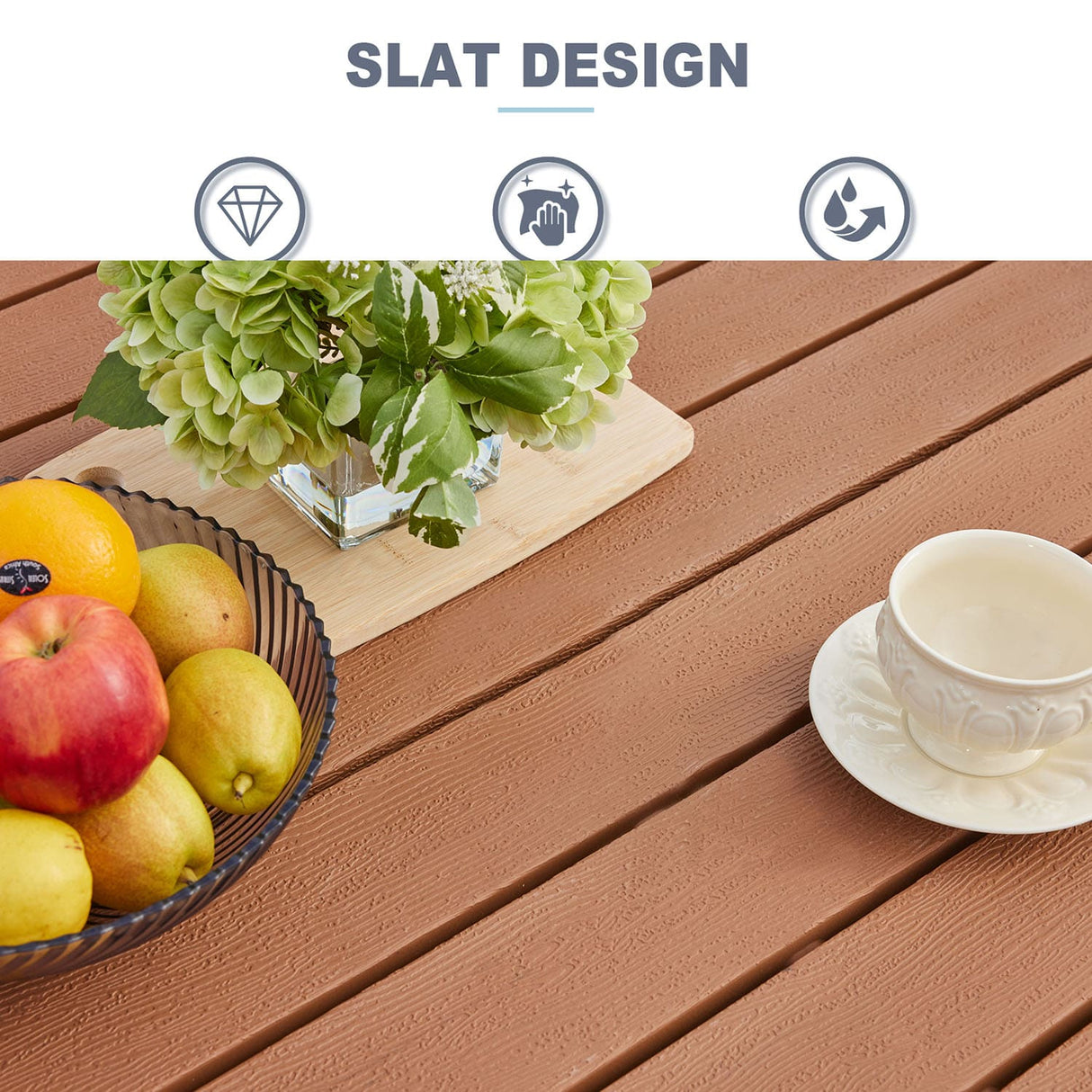 Vicllax Outdoor Dining Table Set of 4/8, Plastic Round Table 41.7" / 56.3" with Swivel Dining Chairs