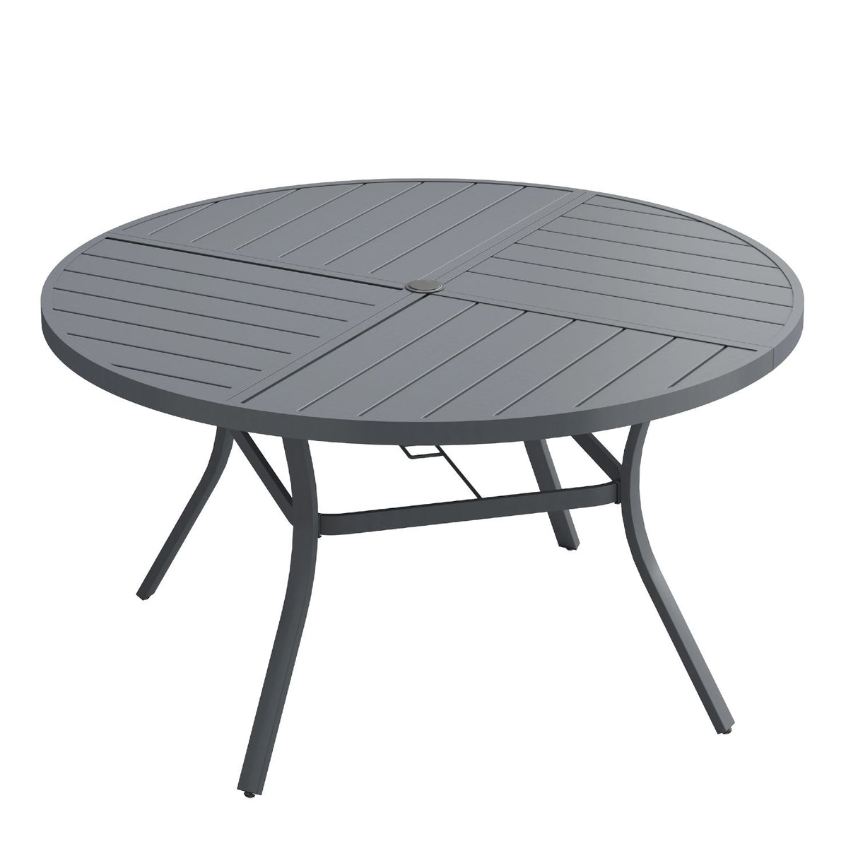 Vicllax Round Patio Dining Table for 4/6/8, Outdoor Large Metal Table