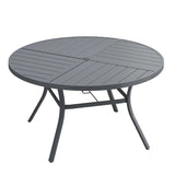 Vicllax Round Patio Dining Table for 4/6/8, Outdoor Large Metal Table