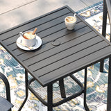 Vicllax 3/5 PCS Outdoor Bar Set, Patio Bar Textilene Chairs and Square Bar Table