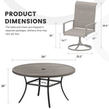 Vicllax 7 Pieces Outdoor Dining Set with 53" Round Dining Table and Swivel Chairs