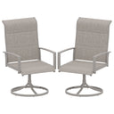 Vicllax Sillas giratorias para patio, asiento profundo acolchado de textileno con reposabrazos