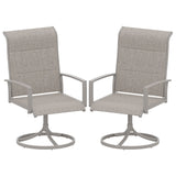 Vicllax Patio Padded Swivel Dining Chairs with Textilene Deep Seating and Armrest