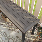 Vicllax 3-Piece Rectangular Metal Outdoor Dining Table and Bench Set