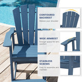 Vicllax Outdoor HDPE Adirondack Bar Chair, Patio Bar Stools with Umbrella Hole
