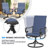 Vicllax Patio Swivel Chairs Set of 2/4/6, Outdoor Textilene Swivel Dining Chair