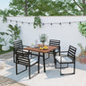 Vicllax 5 PCS Patio Dining Set, Outdoor Metal Table and Dining Chair with Cushion