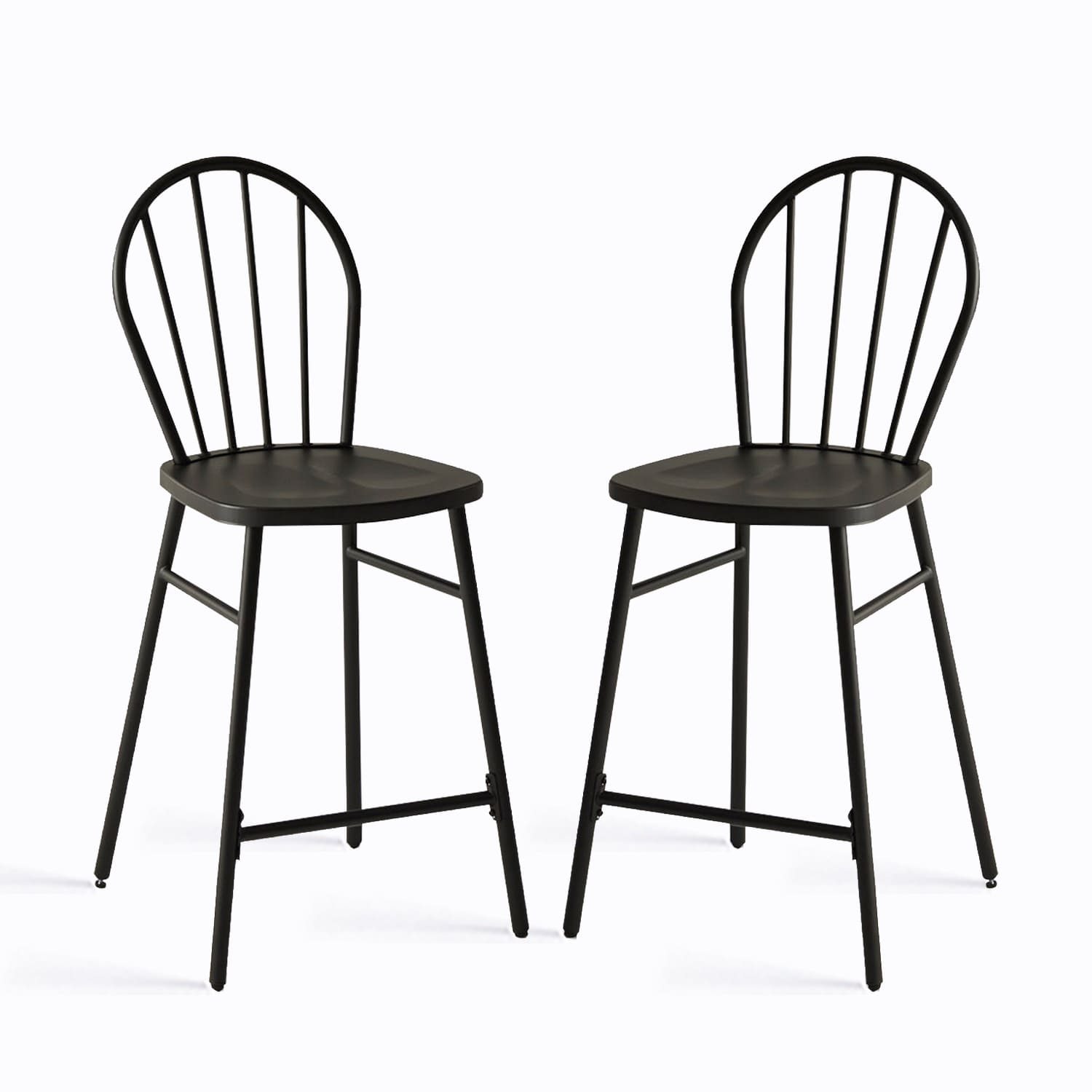 outdoor black bar chair，set of 2