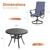 Vicllax 5/7 Pieces Patio Dining Set with Round Dining Table and Swivel Chairs