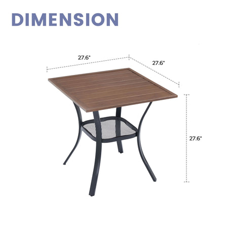 Vicllax Mesa cuadrada pequeña para exteriores, mesa de bistró para patio 