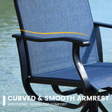 Vicllax 7 Pieces Outdoor Dining Set with Metal Rectangular Table and Premium Swivel Chair