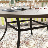 Vicllax 7/9 Pieces Outdoor Dining Set, Metal Round Dining Table and Premium Swivel Chairs