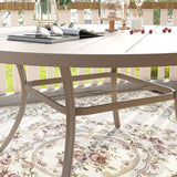 Vicllax 50” / 60" Outdoor Round Metal Dining Table with Umbrella Hole for 6,8