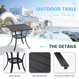 Vicllax 3-Piece Patio Bistro Set, Sierra/Sienna Swivel Chair and 27.6" Metal Square Table