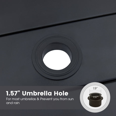 Vicllax 5 Pieces Outdoor Dining Set with Square Table and Padded Swivel Chairs