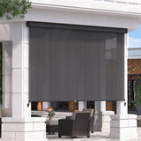 Vicllax Outdoor Retractable Spring Pull Roller Shade, Patio Exterior Cordless Blinds