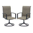 Vicllax Sillas giratorias para patio, asiento profundo acolchado de textileno con reposabrazos