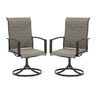 Vicllax Patio Padded Swivel Dining Chairs with Textilene Deep Seating and Armrest