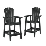Vicllax Outdoor HDPE Adirondack Bar Chair, Patio Bar Stools with Umbrella Hole
