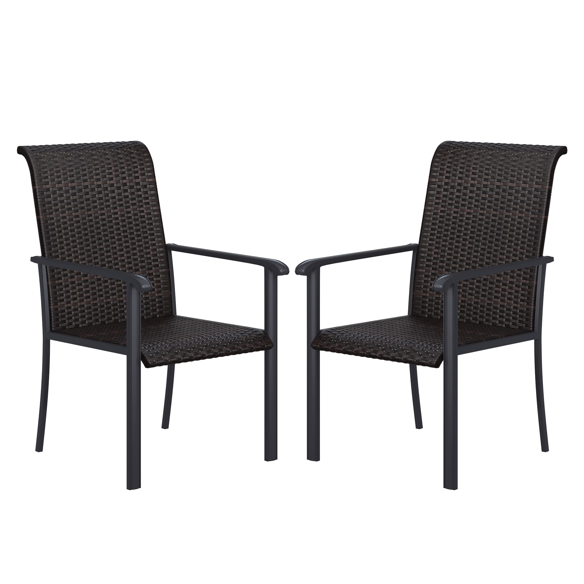 Vicllax Juego de sillas de comedor de mimbre para patio, 2/4/6, sillas de comedor para exterior con reposabrazos 