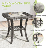Vicllax Versatile Wicker Patio Set: 9 Pieces with Fire Table & Ottoman