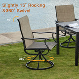 Vicllax 9 Pieces Outdoor Dining Set with 60" Round Dining Table and Premium Swivel Chairs