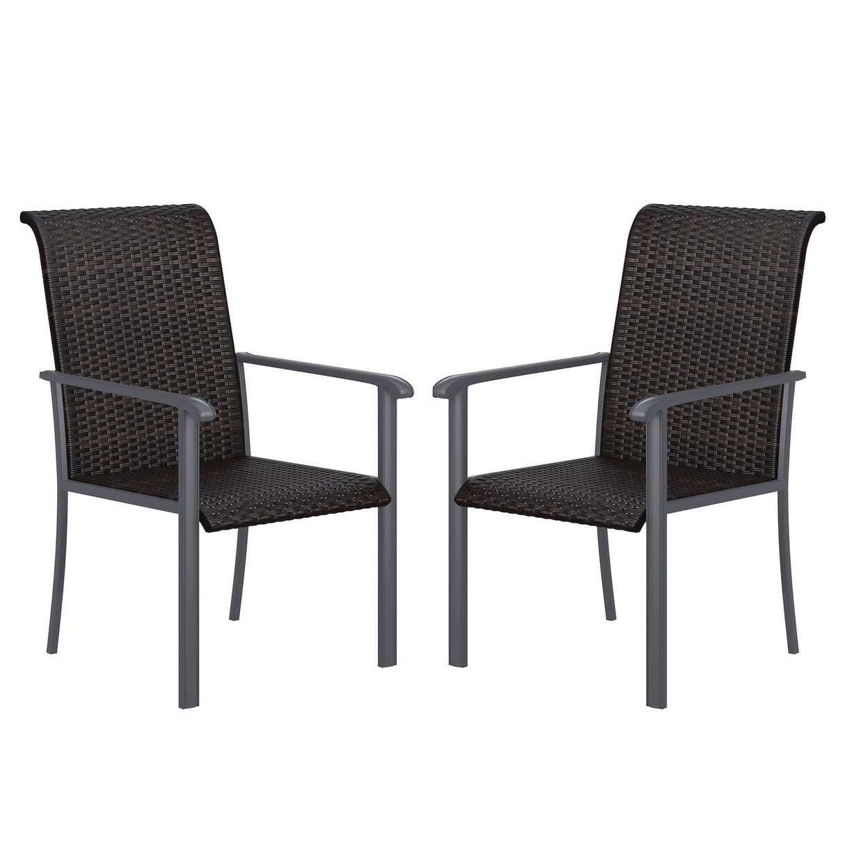 Vicllax Patio Wicker Dining Chairs Set of 2/4/6, Outdoor Rattan Dining Chairs