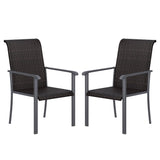 Vicllax Patio Wicker Dining Chairs Set of 2/4/6, Outdoor Rattan Dining Chairs
